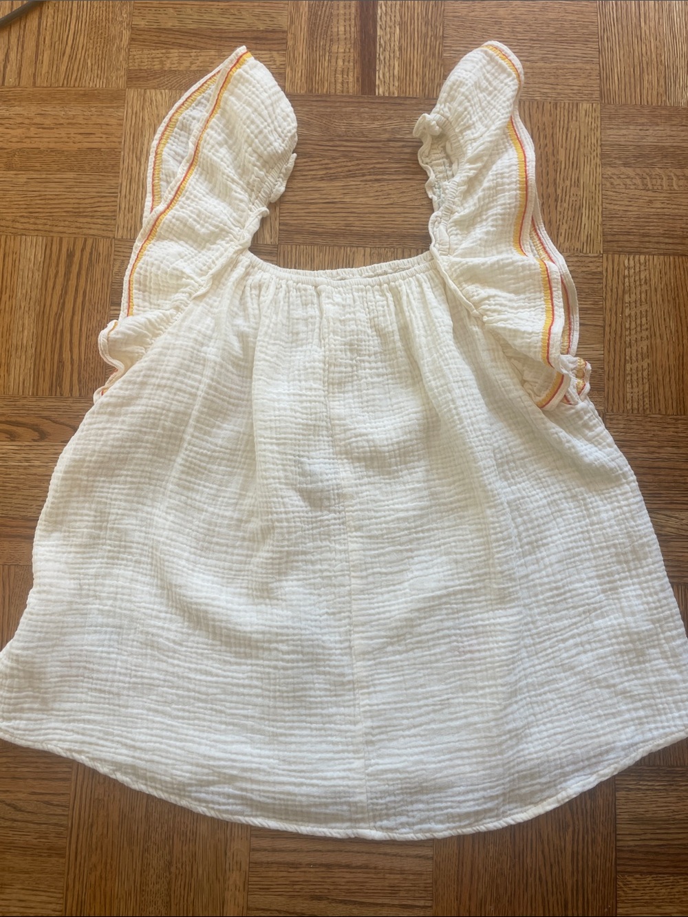 Umgee Cream Textured Gauze Seersucker Tank Top Medium 100% Cotton Summer - Picture 5 of 9